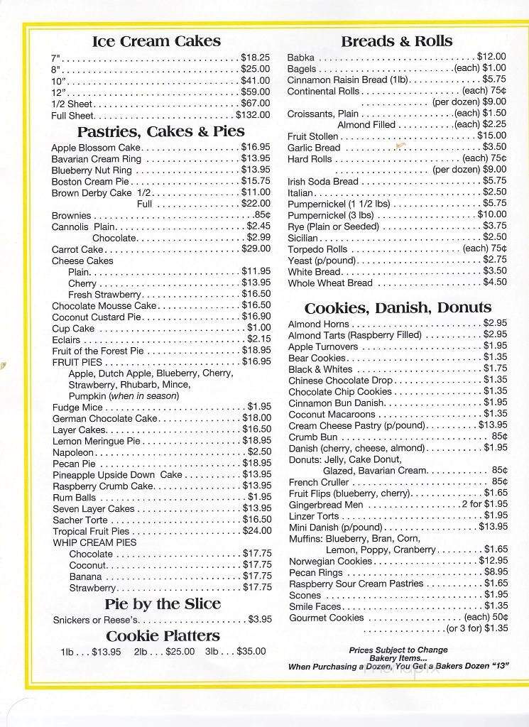 Menu of Yellow Cottage Delicatessen in Branchville, NJ 07826