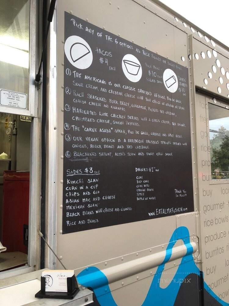 Menu of Alma Food Truck in Jacksonville, FL 32256
