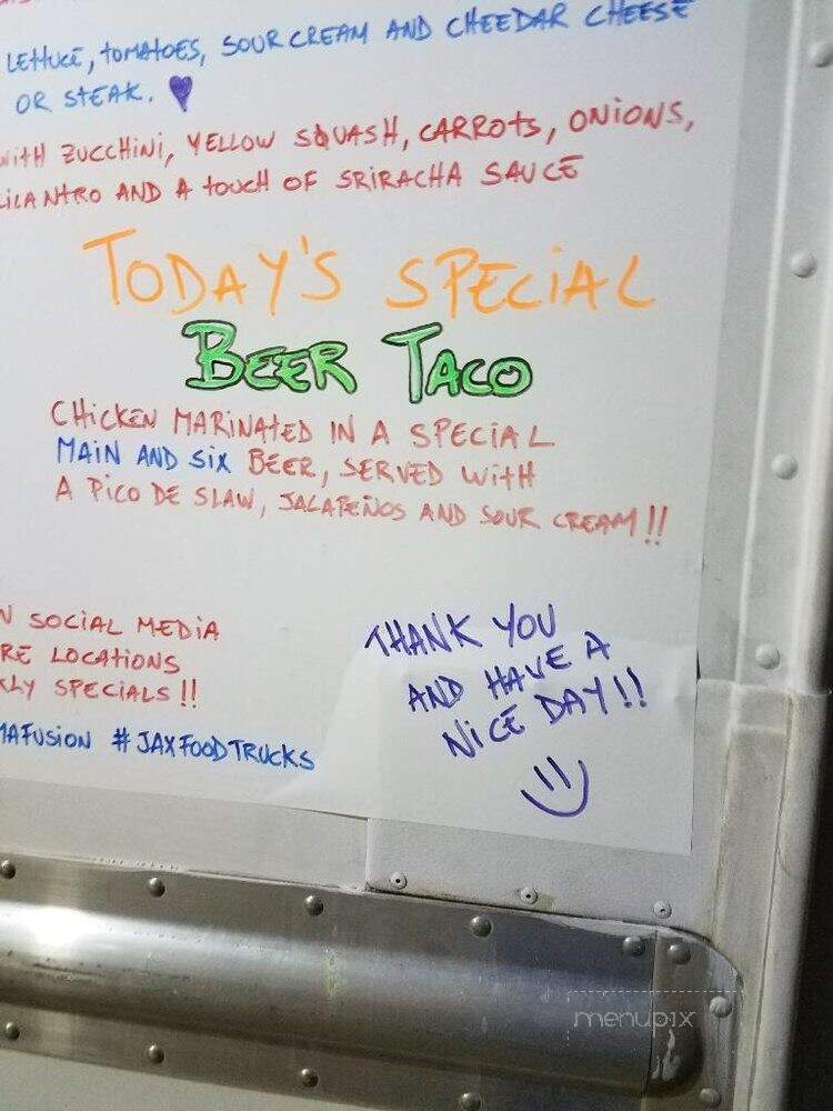 Menu of Alma Food Truck in Jacksonville, FL 32256