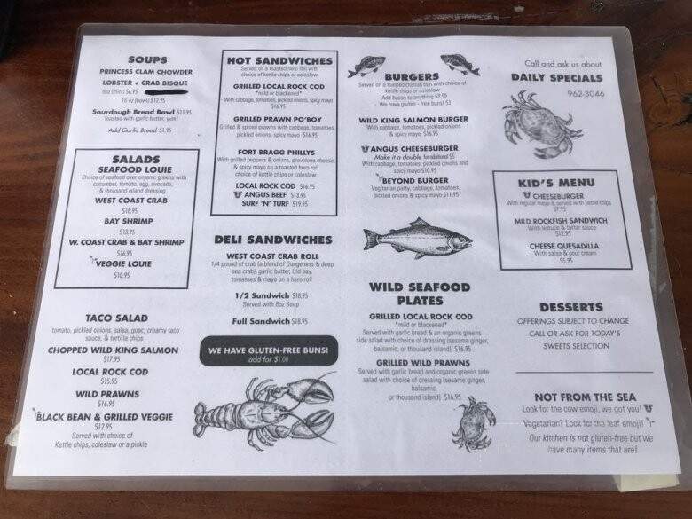 Online Menu of Princess Seafood Market & Deli, Fort Bragg, CA