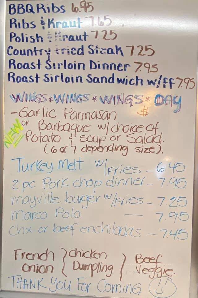 Menu of Sherwood Family Restraunt in Mayville, WI 53050