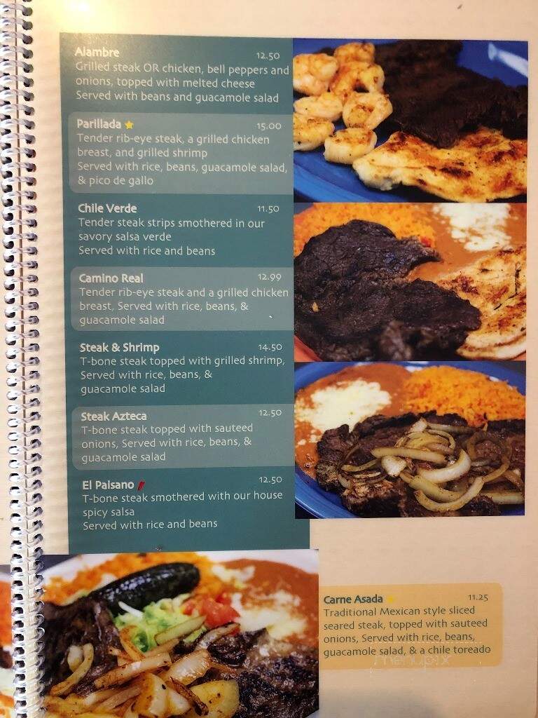 Menu of Camino Real Mexican Restaurant Bar in Wallace, NC 28466