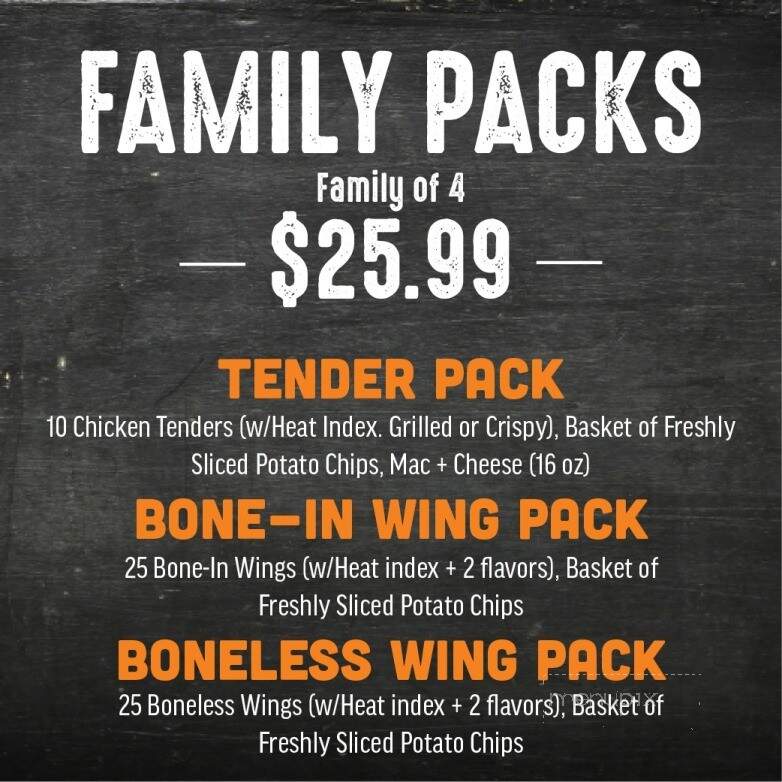 Online Menu of East Coast Wings, Kinston, NC