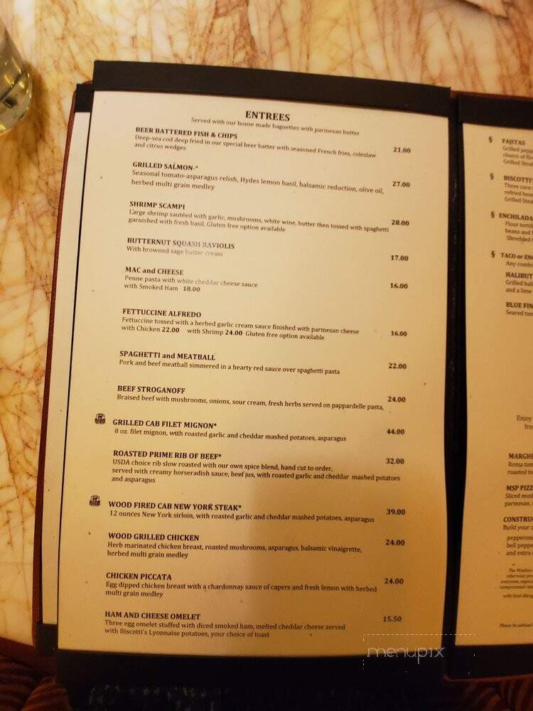 Menu of Biscotti's at Peppermill Casino in Reno, NV 89502