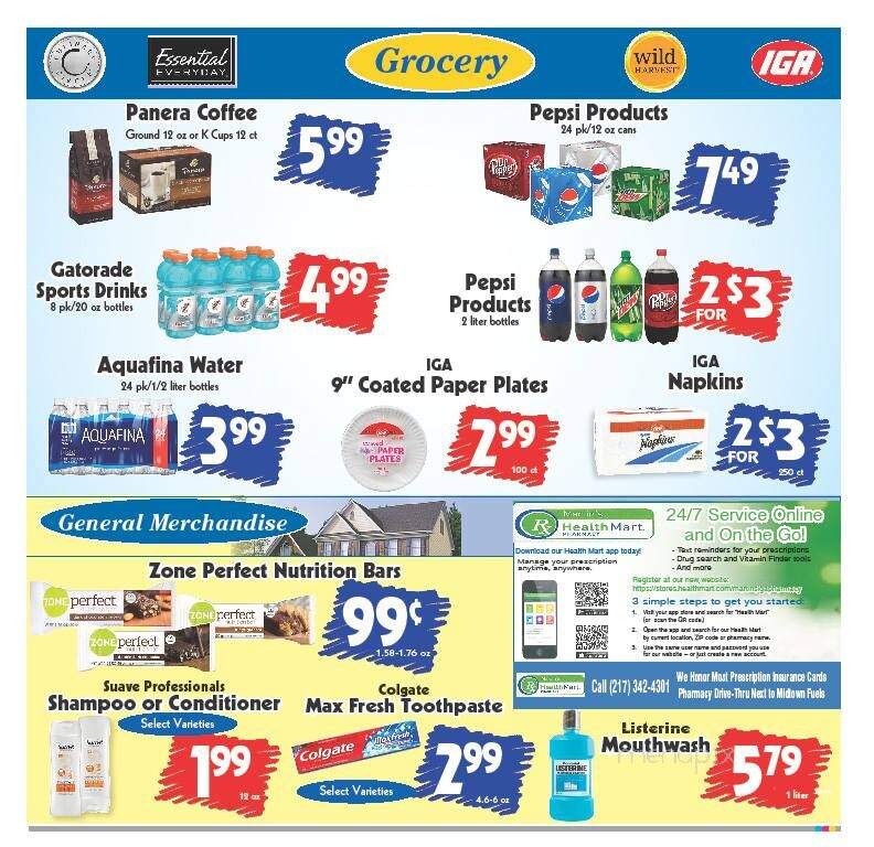 Menu of Martin's Iga Plus in Effingham, IL 62401