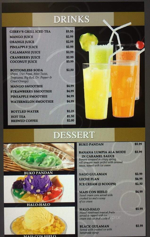 Online Menu of Gerry's Grill, Houston, TX