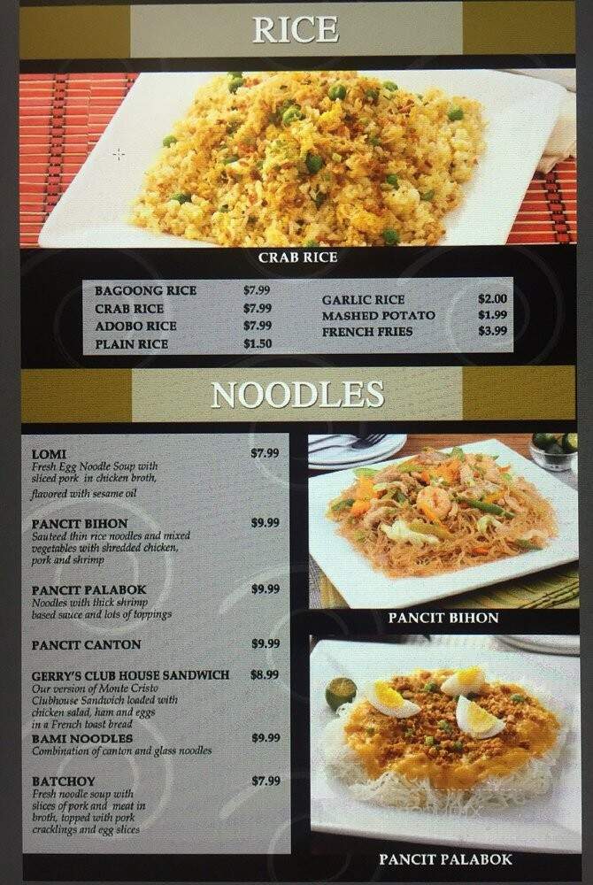 Menu of Gerry's Grill in Houston, TX 77072