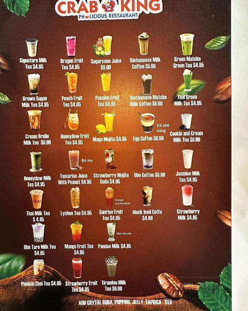 Online Menu of Crab King Pholicious Restaurant, Mentor, OH