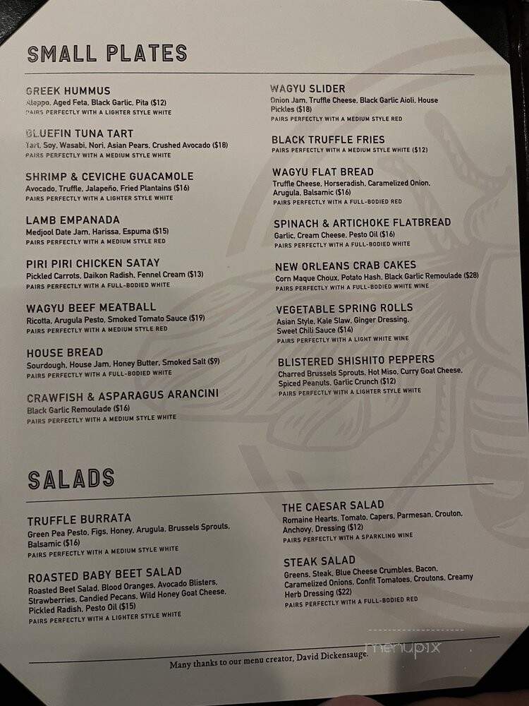 Menu of Library Wine & Provisions in Gonzales, LA 70737