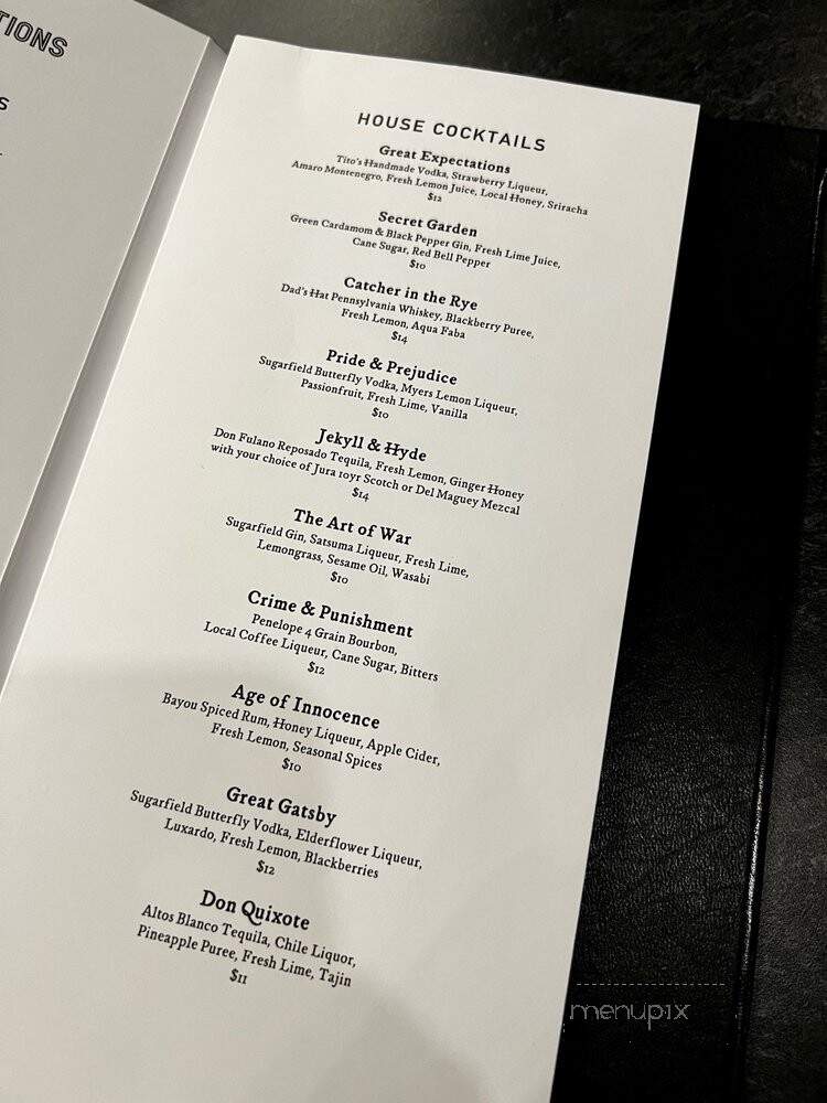 Menu of Library Wine & Provisions in Gonzales, LA 70737