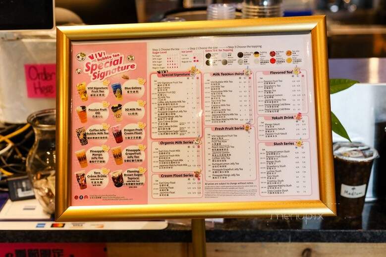 Menu of Noodle Bar + Vivi Bubble Tea in Lawrence Township, NJ 08648