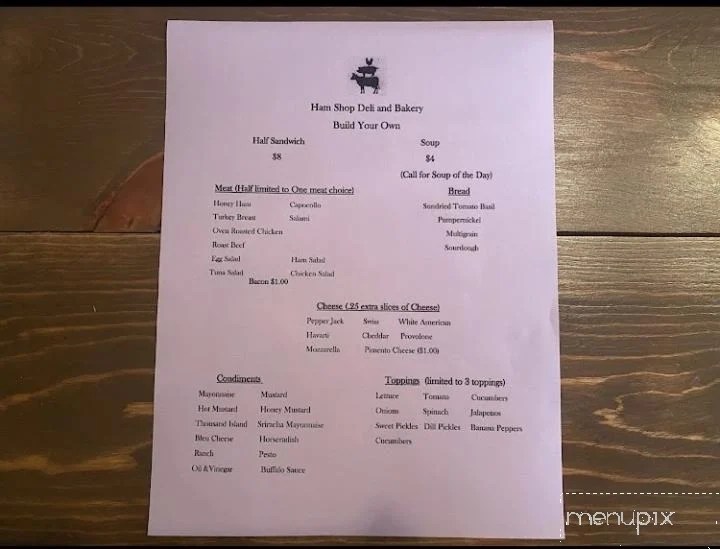 Online Menu of Ham Shop Deli & Bakery, Banner Elk, NC