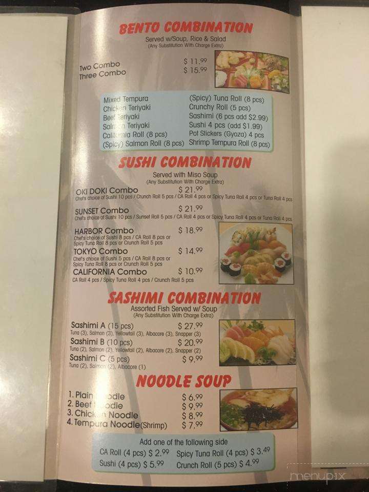 Menu of Oki Doki Sushi in Hermosa Beach, CA 90254