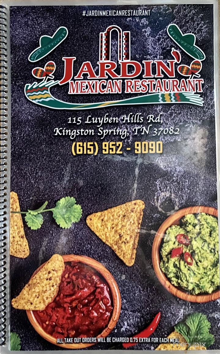 Menu of El Jardin Mexican Restaurant in Kingston Springs, TN 37082