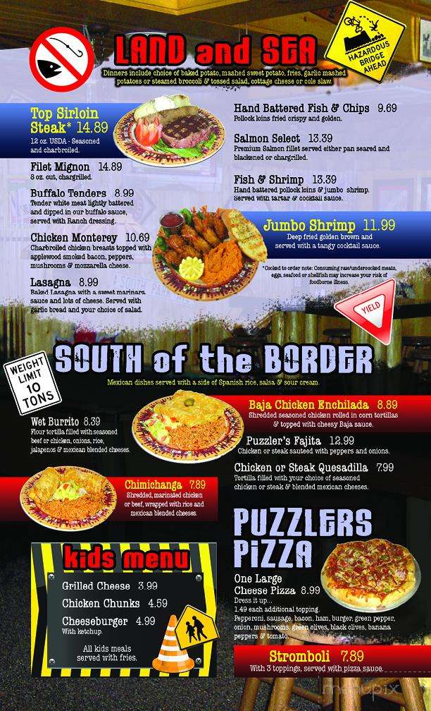 Menu of Puzzler's Pub in Burton, MI 48529