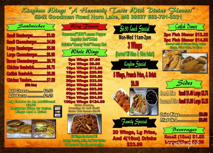 Menu of Chicken Coop Horn Lake in Horn Lake, MS 38637