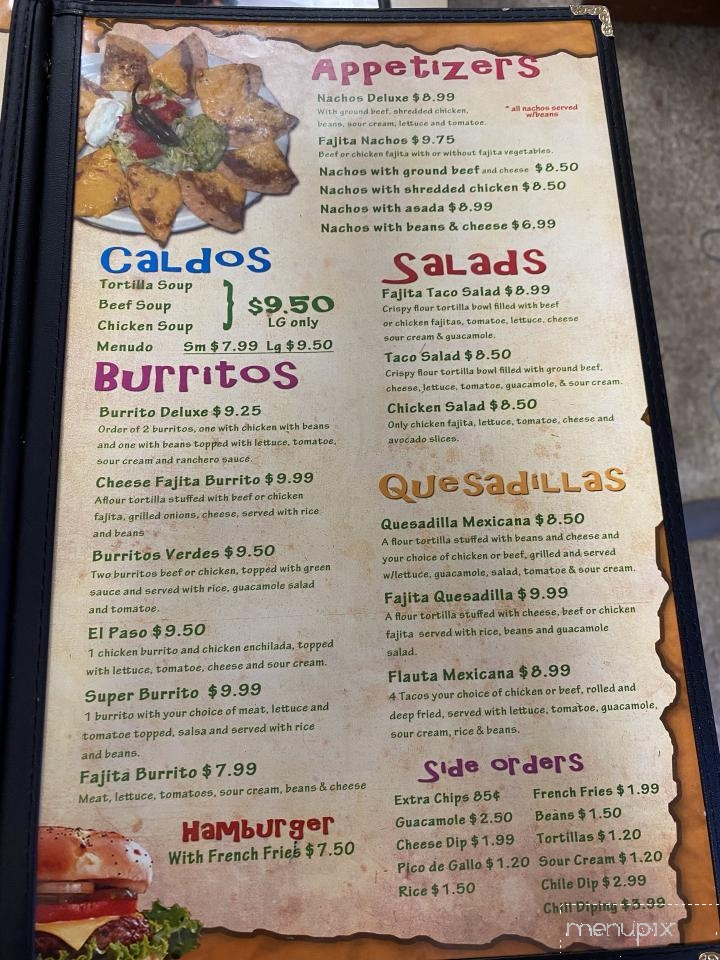 Online Menu of El Bracero Mexican Restaurant, Kingsland, TX