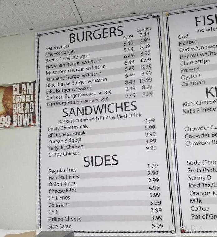 Menu of Shore Shack Chicken & Burgers in Ocean Shores, WA 98569