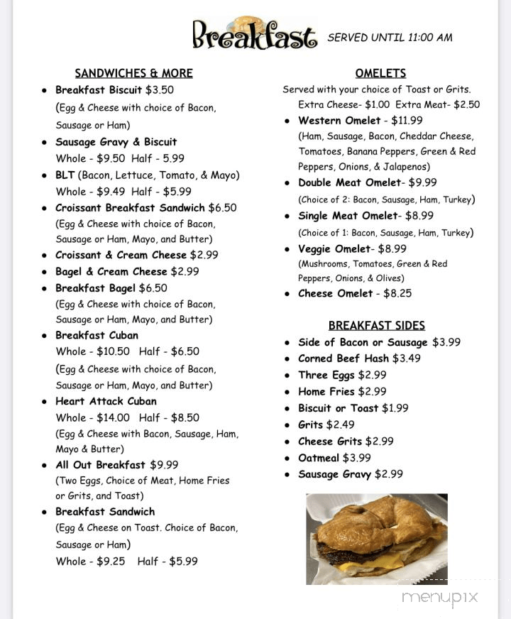 Menu of Brooklyn Bridge Deli in Plant City, FL 33563