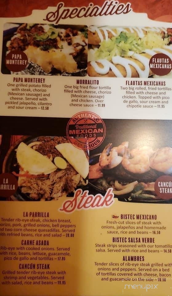 Menu of La Cocina in Lakewood, NY 14750