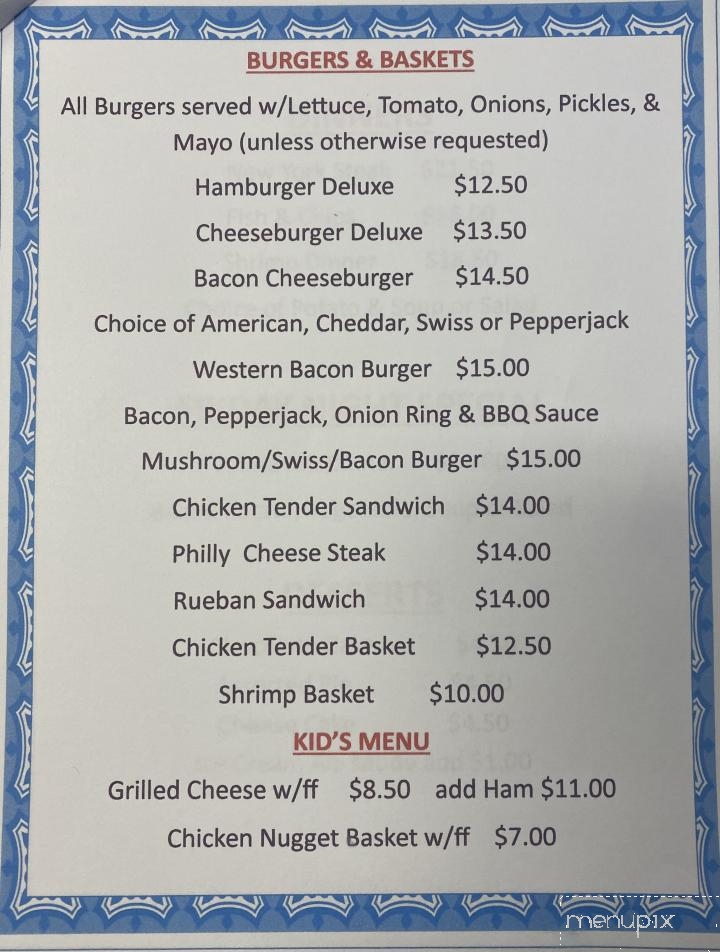 Menu of Cantwell Lodge in Cantwell, AK 99729