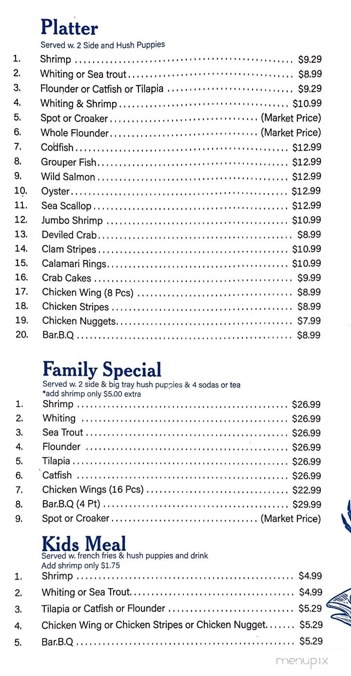 Online Menu of Fresh Seafood Express, Dunn, NC