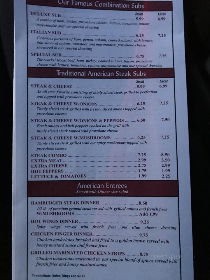 Menu of Vasilios Pizzeria in Holly Hill, SC 29059