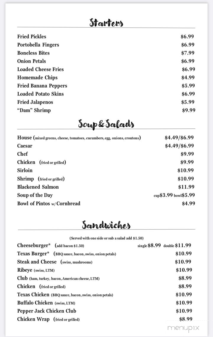 Online Menu of Almost On the Lake, Wilkesboro, NC