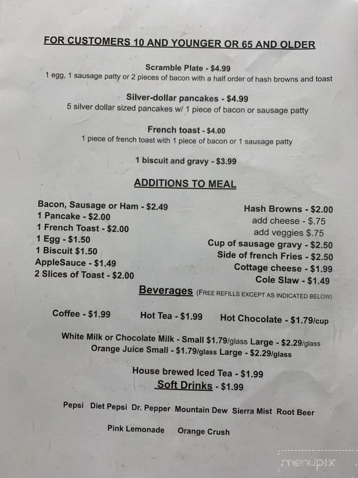 Online Menu of Johnstown Family Restaurant, Johnstown, OH