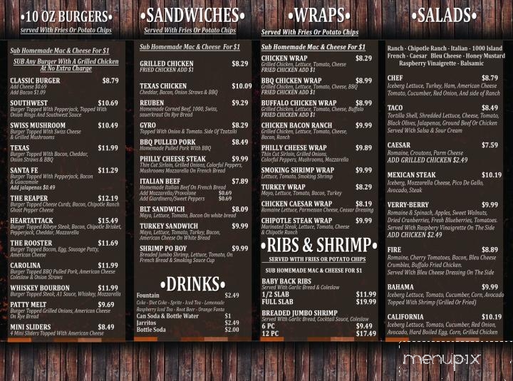 Menu of Smoking Grill & Pizzeria in Genoa, IL 60135