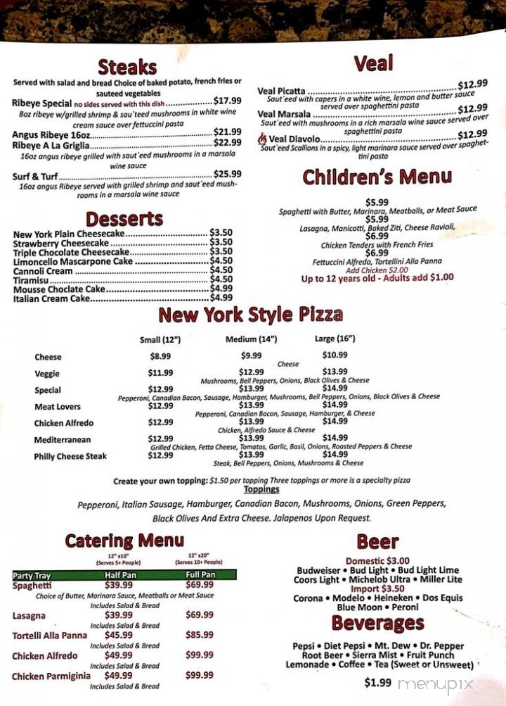 Menu of Roma Italian Restaurant in Sallisaw, OK 74955