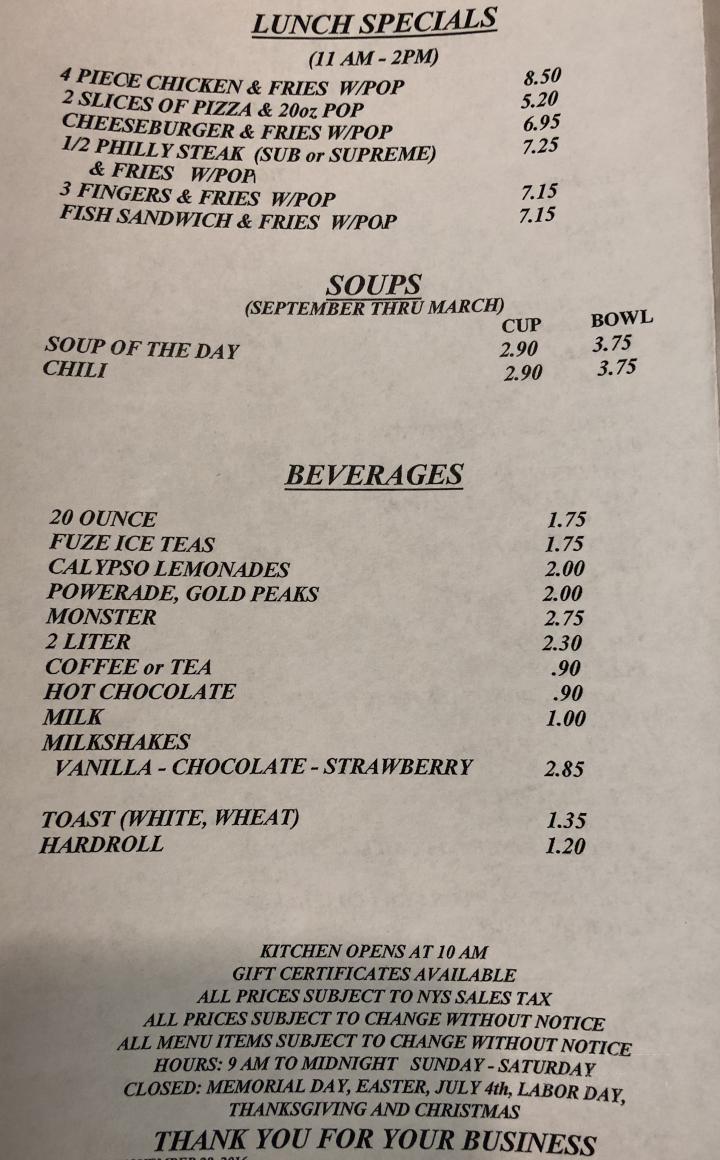 Menu of PizAItalia in North Collins, NY 14111