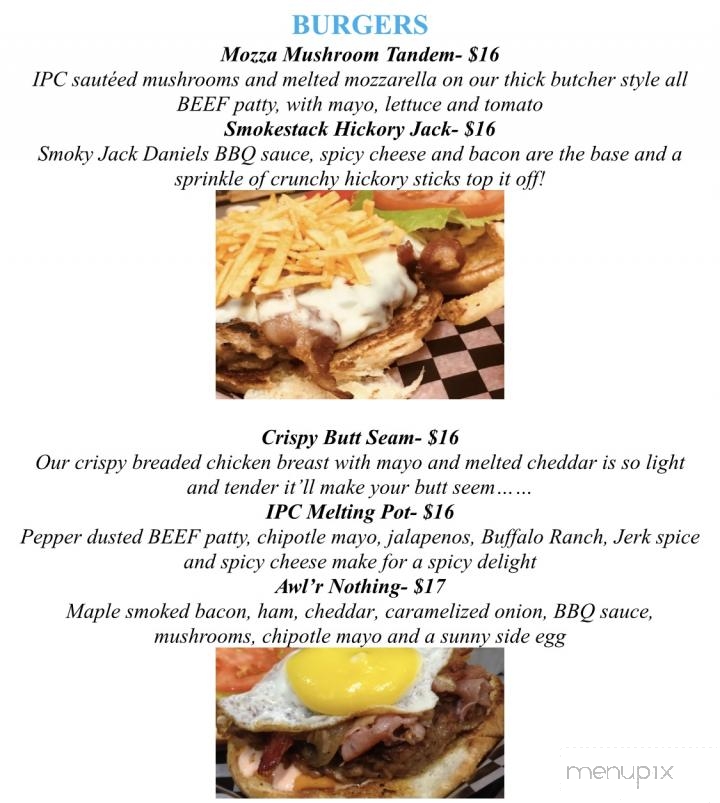 Menu of Industrial Park Cafe in Regina, SK S4N 5W5