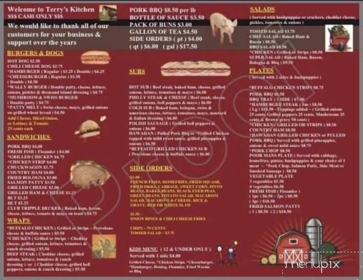 Online Menu of Terry's Kitchen, Midland, NC