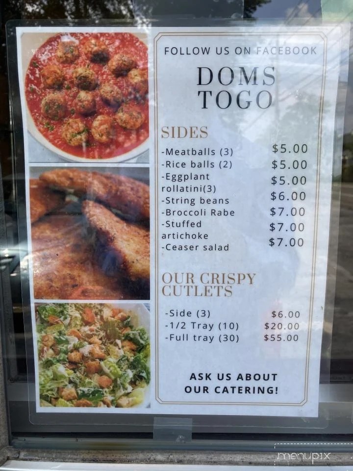 Menu of Dom To Go in Nanuet, NY 10954