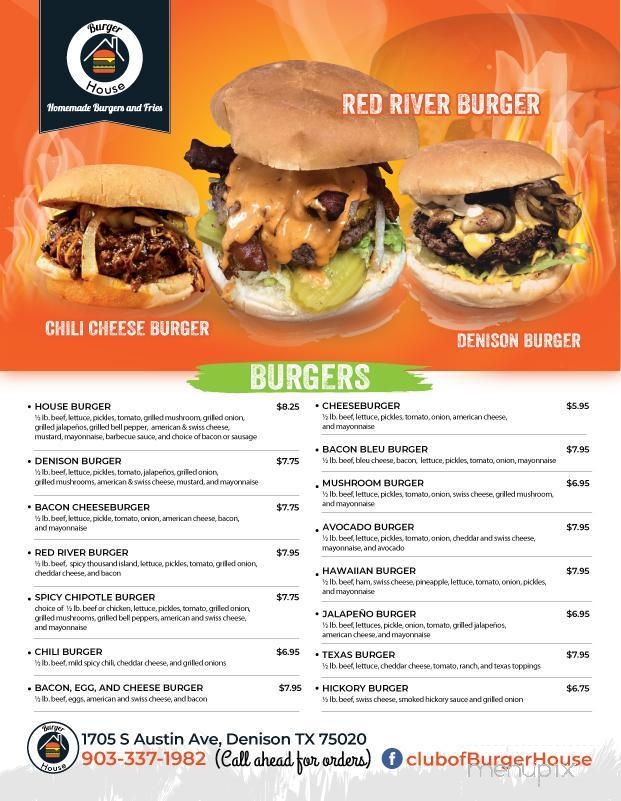 Online Menu of Burger House, Denison, TX