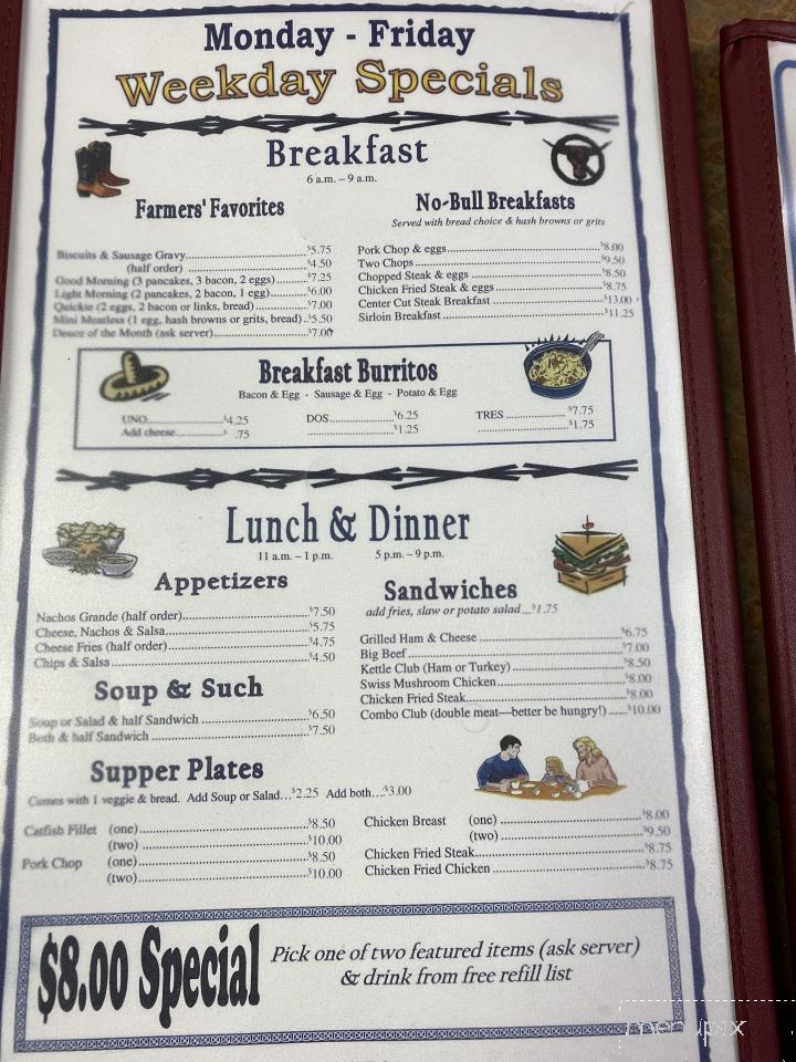 Menu of Kettle Restaurant in Bryan, TX 77802