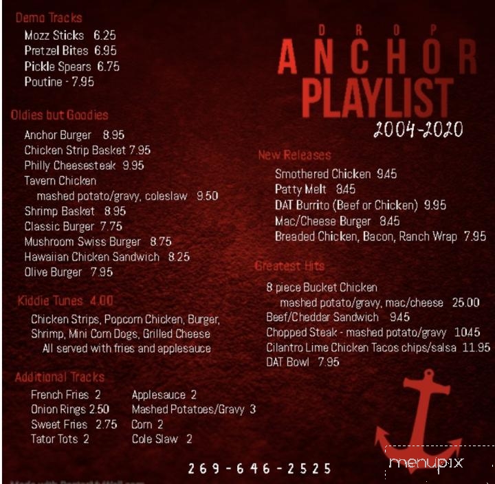 Menu of Drop Anchor Tavern in Marcellus, MI 49067
