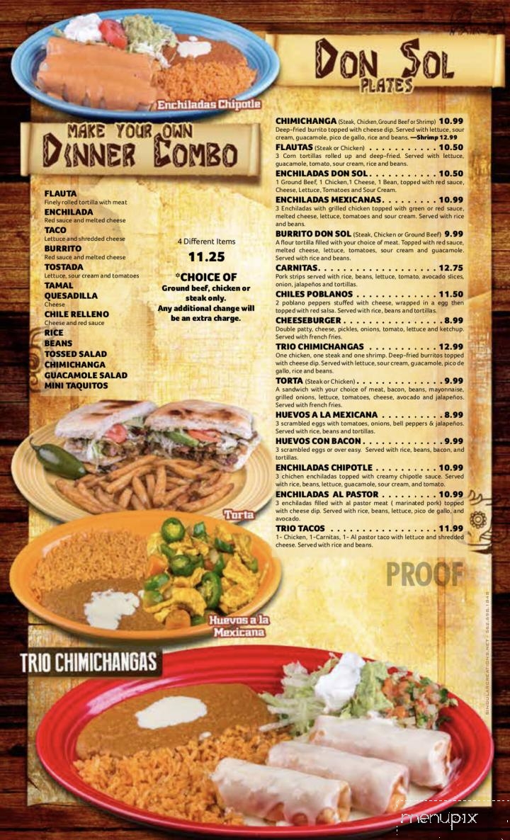 Menu of Don Sol in Carbondale, IL 62902