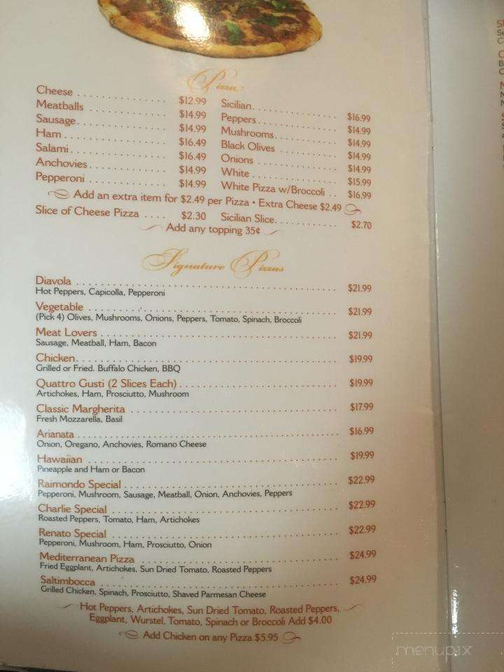 Menu of Raimondo's Restaurant in Roscoe, NY 12776
