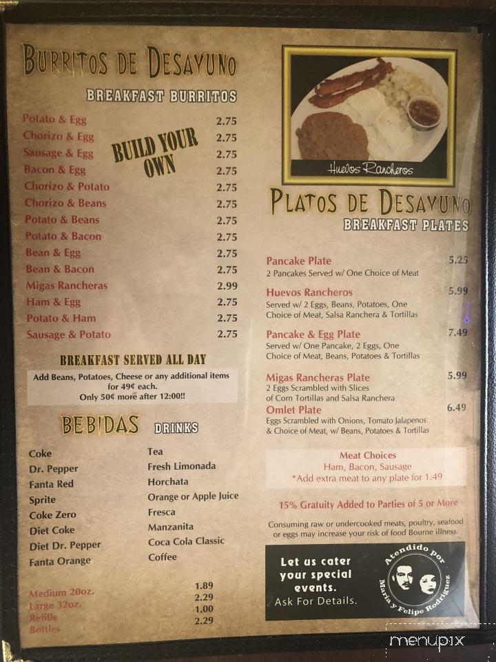 Menu of Burrito King in Lubbock, TX 79401