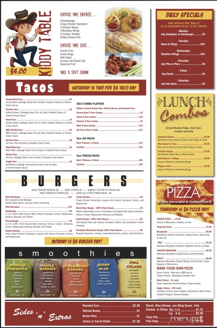 Menu of Cold Spot in Glen Jean, WV 25901