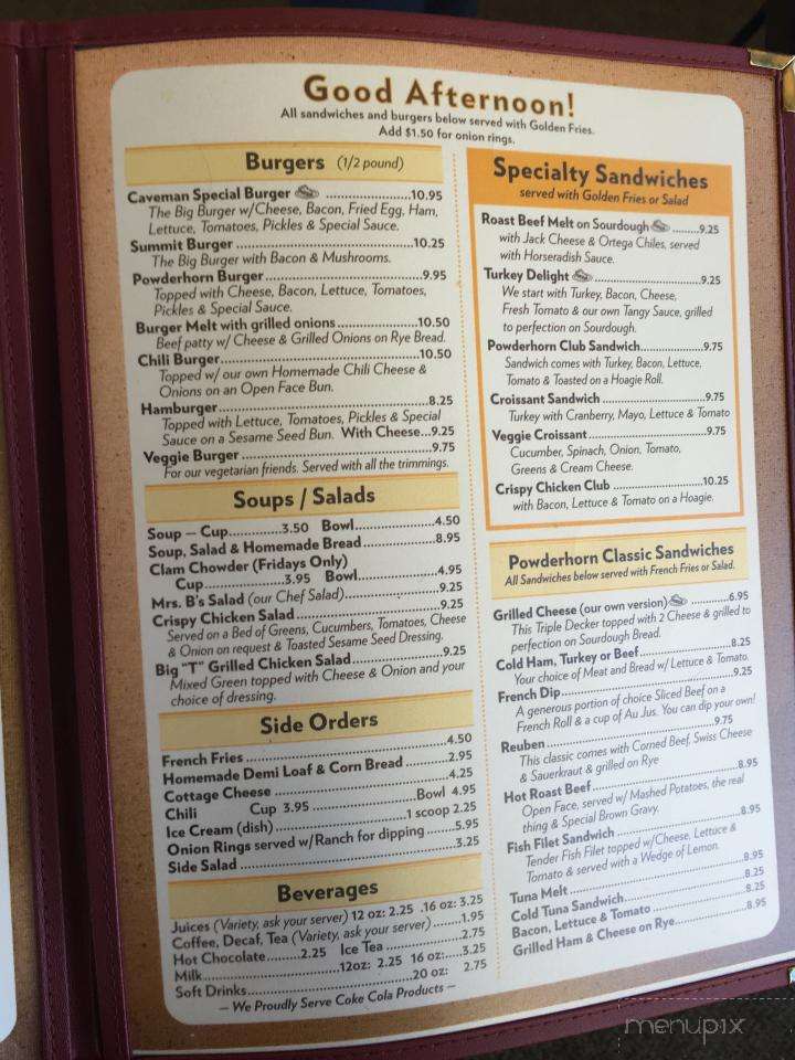 Menu of Powderhorn Cafe in Grants Pass, OR 97526