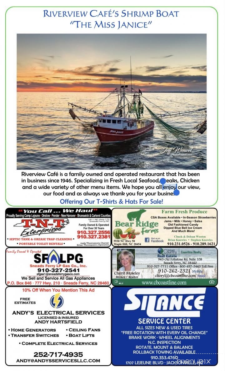Online Menu of Riverview Cafe, Sneads Ferry, NC