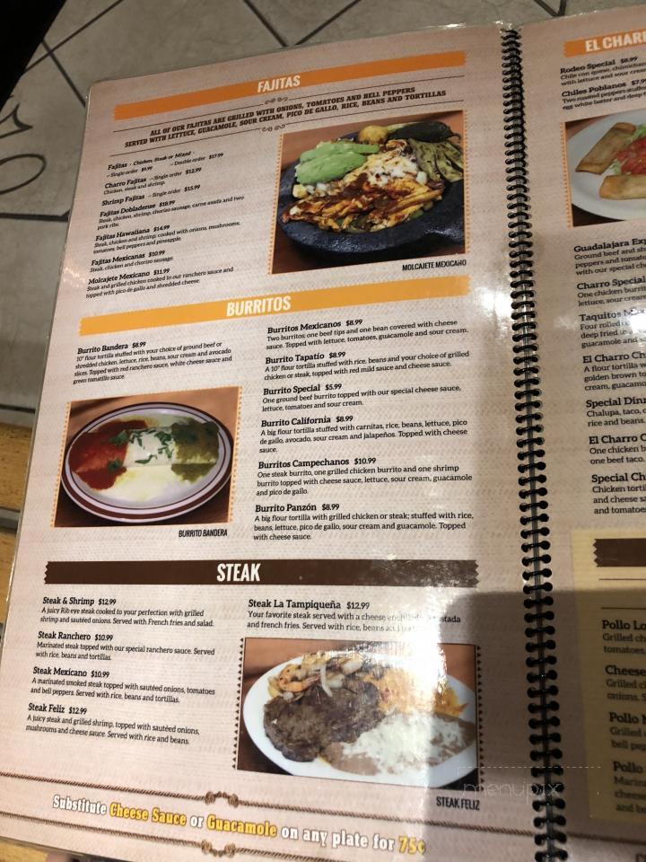 Menu of El Charro in Claremore, OK 74019
