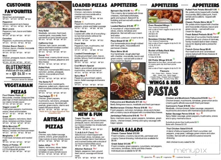 Menu of Black Rock Pizza and Bakery in Crowsnest Pass, AB T0K