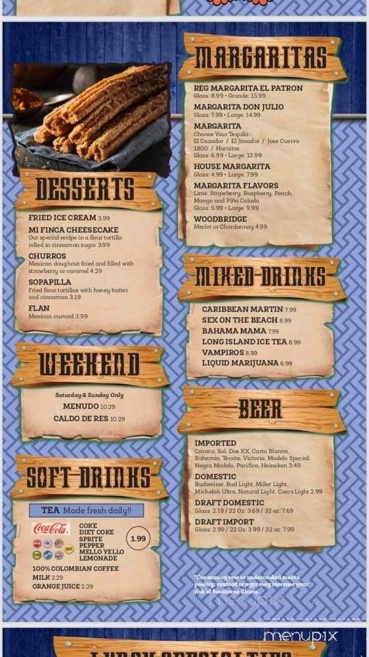 Online Menu of Mi Finca Mexican Restaurant, Wallace, NC