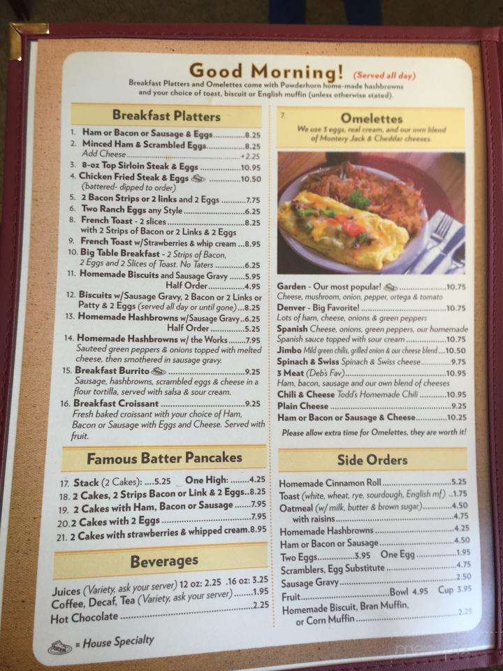 Menu of Powderhorn Cafe in Grants Pass, OR 97526