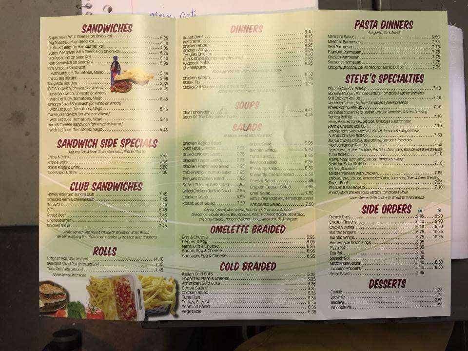 Menu of Steve's Roastbeef & More in Haverhill, MA 01835