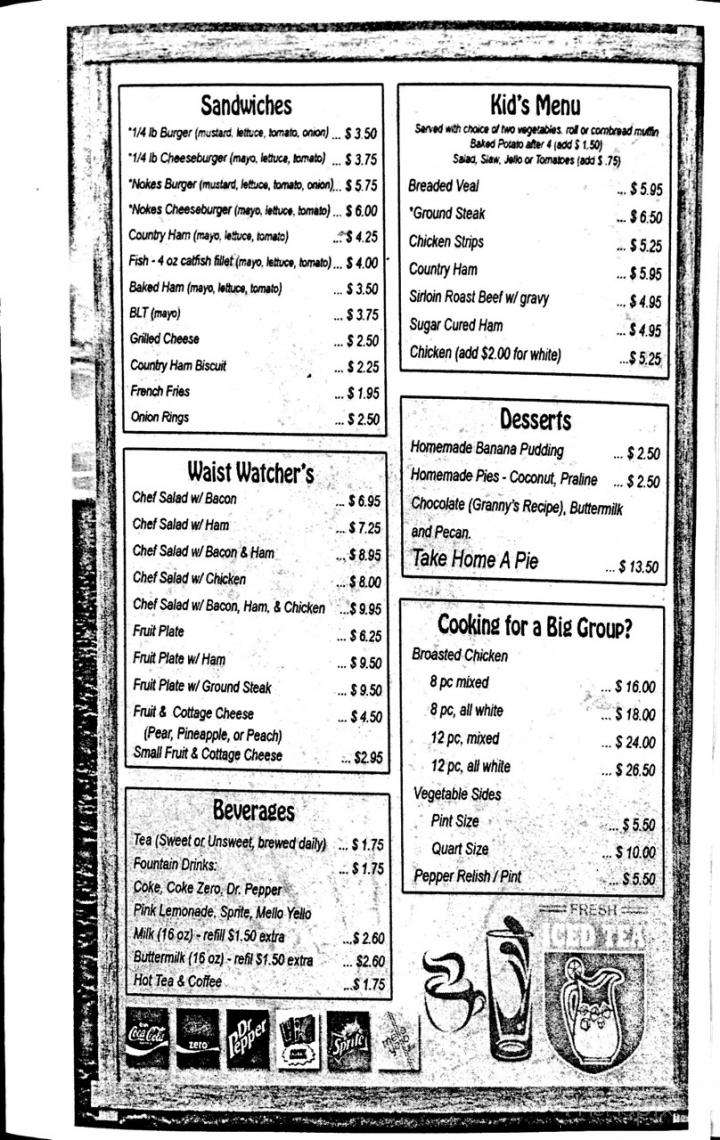 Menu of Sunset Restaurant in Lebanon, TN 37087